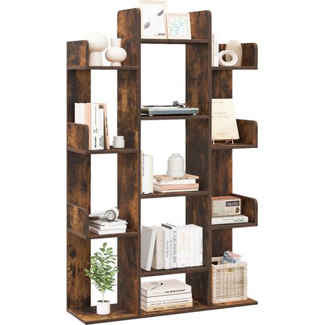 COSTWAY Tree Bookshelf Tall Bookcase Corner Books Storage Organizer Display Cube Shelf (1/5)