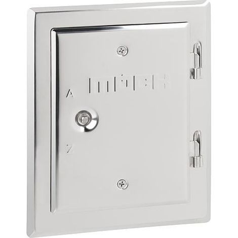 Porte de cheminée en acier inox V2A 14 x 20 cm (1/2)