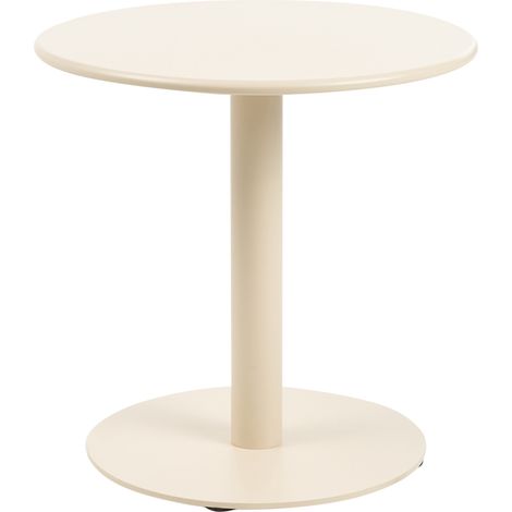 Mesa de centro de jardín moderna de acero con recubrimiento en polvo redonda exterior resistente a la intemperie beige Vittuone (1/5)
