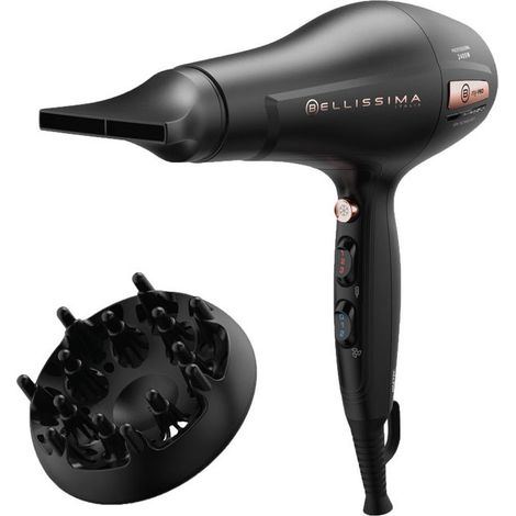 Bellissima Imetec My Pro P3 3400 Asciugacapelli, Motore professionale, Ionizzatore per Capelli morbidi e Idratati, Griglia Rivestita in Ceramica, Potenza 2400 Watt, Diffusore per capelli ricci