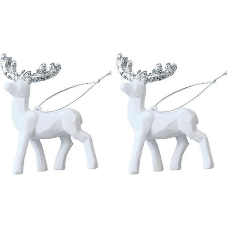 Weihnachtsanhänger, dekorativer Christbaumschmuck, weißer Hirsch (1/5)