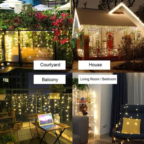 Guirlande Lumineuse En Rideau - Guirlande À Gouttes LED 220 V 50 Hz - Pour Décoration Intérieure Et Extérieure - 1 Pièce (1/5)