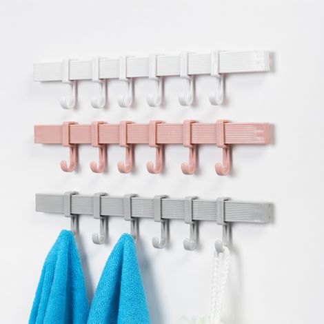 blanc Porte serviettes 6 crochets adhesif salle bain cuisine (1/5)