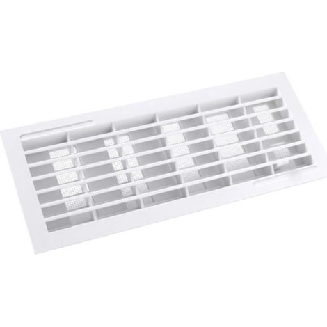 Griglia di ventilazione interna, chiusura rettangolare 254x108 mm con zanzariera, bianca (1/3)