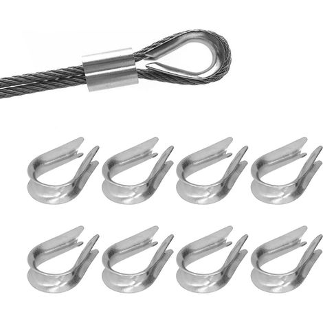 Outils de gréage de câbles en acier inoxydable, dé à coudre de câble métallique 50 pièces pour l'industrie de la construction navale(M4(4mm)) (1/5)