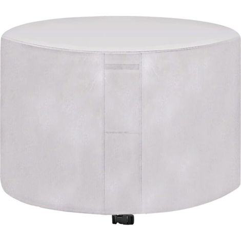 Housse de protection imperméable pour salon de jardin rond, tissu Oxford 420D, coupe-vent, résistant aux UV, argent 185 x 95 cm