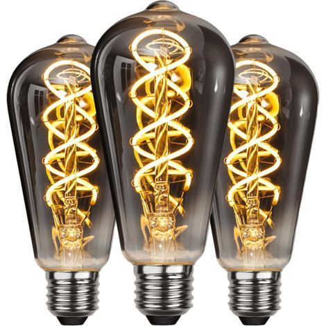 Ampoule LED E27 Vintage, Économie d'énergie, de Style Industriel, Ampoule E27 Lampe Décorative Rétro Antique, 4W pour Chambre Restaurant Café Bar Bistro, Filament Jaune, 3 Pièces (1/5)