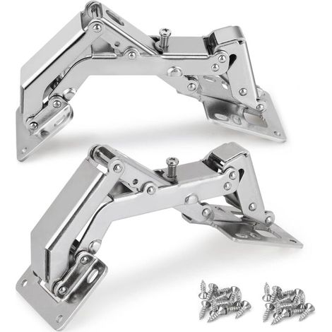 Cupboard Door Hinge 2 Pieces Cold Rolled Steel Door Hinge 165 Degree Kitchen Cabinet Door Hinges for Wood Furniture Shelves (1/5)