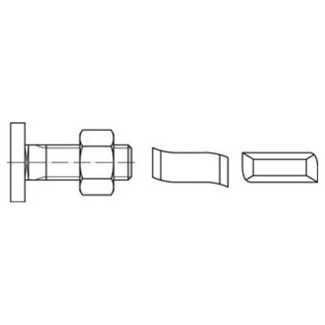 Hammerkopfschraube R 88928 28/15 6-ktmutter M10x100 Mu4.6 galv.verz. 50St HALFEN 50 Stk