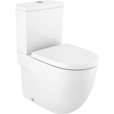 ROCA MERIDIAN COMPACTO Rimless Inodoro Completo Blanco - Asiento: Caida Normal - ref: A34224L000+A341241000+A8012AB00B (1/2)