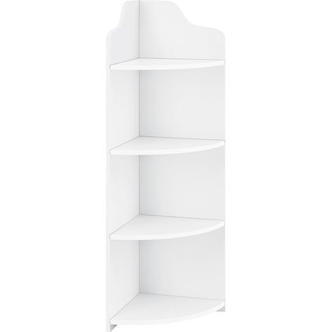 Estante esquinero para mueble de baño con 4 superficies de almacenaje de madera compuesta 90 cm blanco 030005173