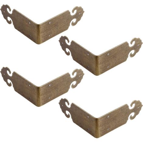 Set mit 4 Vintage-Eckenschützern aus reinem Kupfer - Antikmessing (Antikbronze)