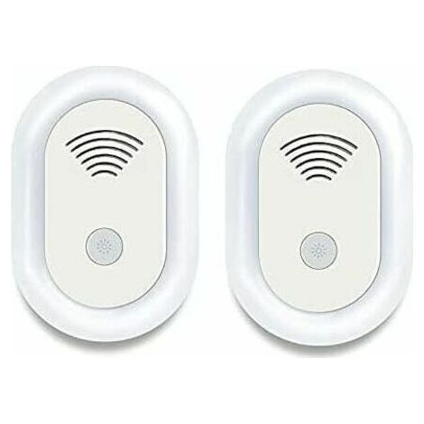 Dispositivo repelente de mosquitos ultrasónico de 2 piezas, dispositivo electrónico sin productos químicos para repeler mosquitos, insectos y parásitos, conforme a las normas europeas. (1/4)