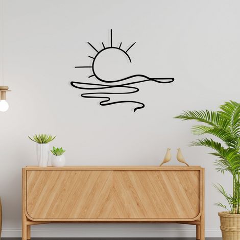 Asir Group Llc – Décoration murale en métal noir – Dimensions 55x44cm – Épaisseur 0,12cm – Poids 0,55kg – Style nature coucher de soleil (1/5)