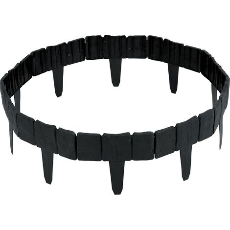 Bordure de pelouse de Jardin - Bordure de Parterre - Résistant au Gel et aux UV - 10 Pièces 2,5 m Anthracite