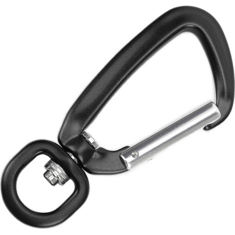 Mousqueton Noir en Alliage Léger pour Laisse de Chien, Attache Hamac et Porte-Clefs