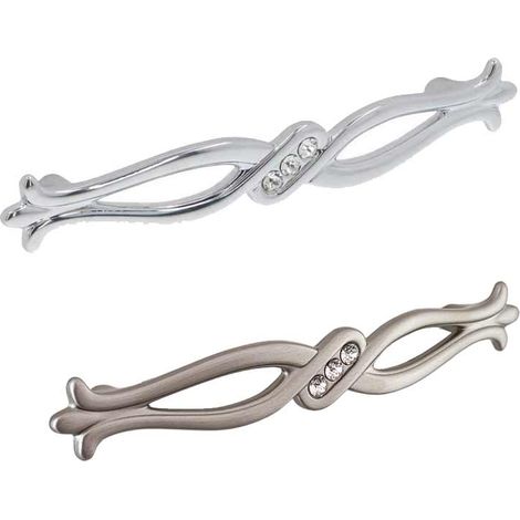 Maniglia per mobili in stile moderno con Swarovski Linea Luxury Serie 15 Giusti - 96 Cromo Lucido