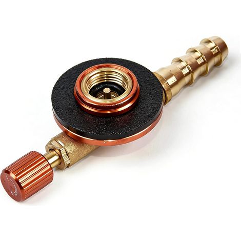 Adaptateur Recharge Gaz Camping, Adaptateurs de Bouteille de Gaz en Laiton pour Barbecue en Plein Air (Rouge) (1/5)