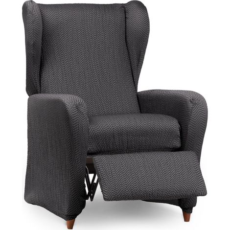 Housse de Fauteuil Extensible Relax 1 Place Anthracite Design (1/5)