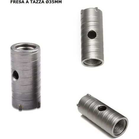 FRESA A TAZZA 35MM CAROTATRICE DA MURO 35 MM DA TRAPANO X FORARE CEMENTO PIETRA