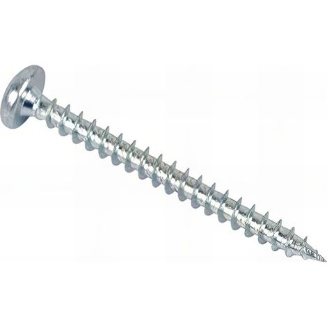 Vis bois tête cylindrique Pozidriv 3.5 x 20 mm Zingué BLANC - Boite de 500 pcs