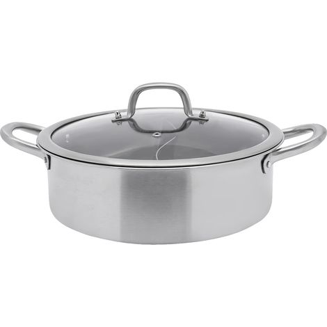 Fondue Chinoise, Acier Inoxydable, Design Écologique, 32cm avec cuillères (1/2)