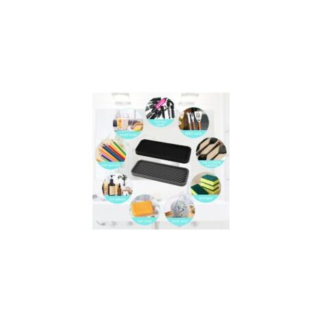 Organizzatore per lavello in silicone - Confezione da 2 tappetini scolapiatti 22,8 cm x 9 cm - Supporto da cucina per riporre le spugne - Crezuo