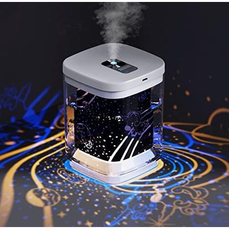 Air Humidifier 1000ml Portable Ultrasonic Humidifier USB Small Humidifier Auto Shut-off Night Light Function Quiet Humidifier for Bedroom Office Travel-White
