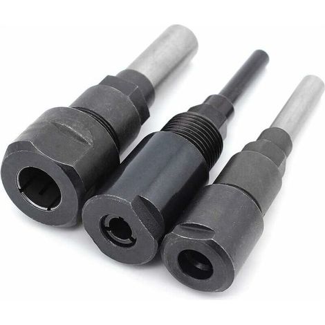 Dreiteilige Fräser-Spannzangenverlängerung, Fräs- und Trimm-Spannzangenverlängerung, Verlängerung für Schneid- und Graviermaschinen, 1/4"/1/2"/8-mm-Holzfutterhalter, Schaftfräser (1/5)