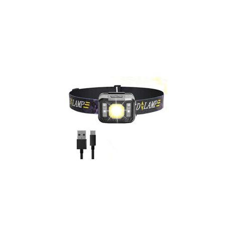 Wasserdichte, per USB aufladbare LED-Stirnlampe, 6 Leuchtmodi, IPX45 wasserdichte Stirnlampe zum Angeln, Lamp Orchestra - Crezuo (1/4)