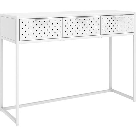 Maison Exclusive - Tavolo Consolle Bianco 106x35x75 cm in Acciaio (1/5)