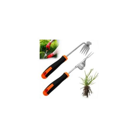 Outil Desherbeur Manuel Écologique avec Poignée Ergonomique Désherbeurs Manuels Manche Râteau de Désherbage Arrache Mauvaise Herbe avec Acier Inoxydable Outil de Jardin pour Pelouse et Potager (1/5)