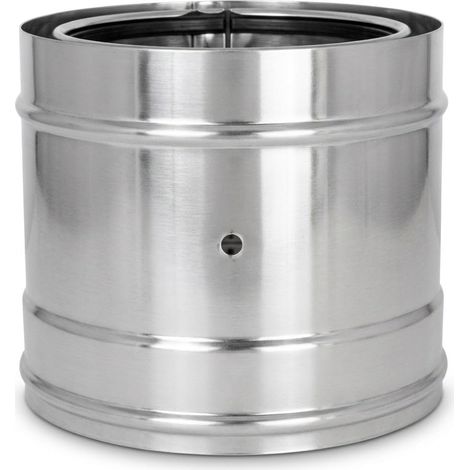 Maka Modulo Prelievo Fumi Canna Fumaria Doppia Parete 50 Inox Ø 80 mm (esterno 180) (1/4)