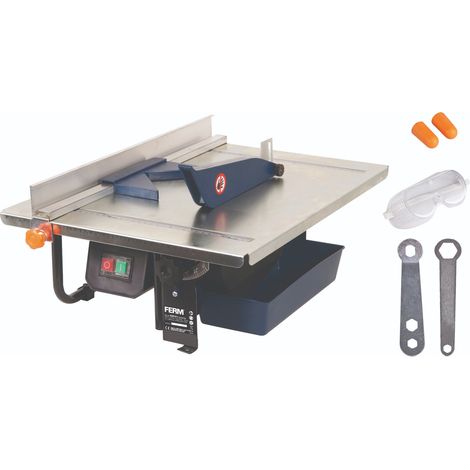 Ferm – Coupe-carreaux 900W TCM1011 – Capacité de coupe 41 mm – Angle réglable 0-45° – Lame refroidie à l'eau pour coupe précise