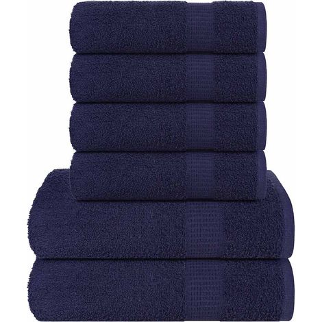 Ensemble de 6 serviettes FROGN bleu marine 360 g/m²