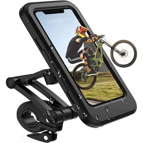 Support de téléphone Portable pour vélo, Moto, Support Universel pour vélo, écran Tactile étanche avec Rotation à 360°, Support pour téléphone Portable pour Smartphone jusqu'à 6,7" (1/5)