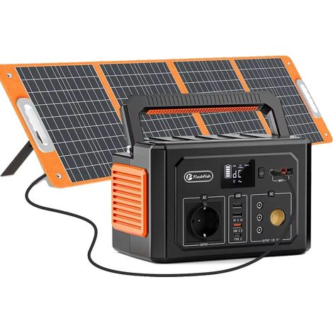 Centrale elettrica portatile, capacità 400 Wh, inverter a onda sinusoidale pura, pannello solare K53+100 W (1/2)