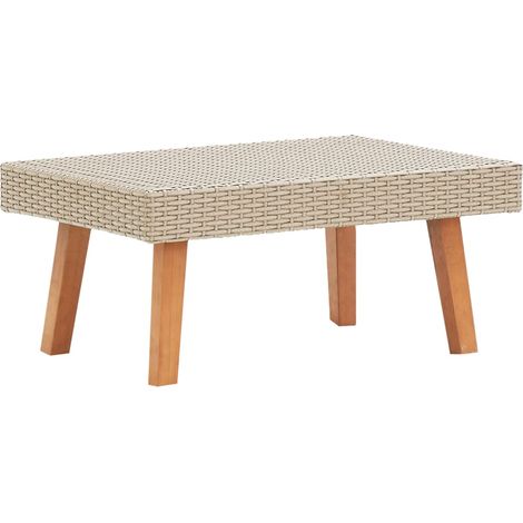 Garten-Couchtisch Poly Rattan Beige (1/5)