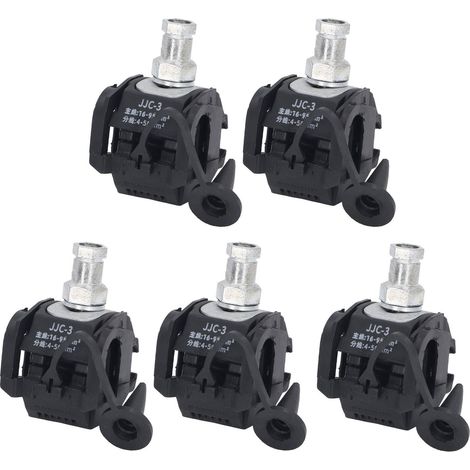 Lot de 5 connecteurs à perforation d'isolant 1 kV, pince de perforation sans décollement, séparateur de câble haute/basse tension JJC 3 (1/5)