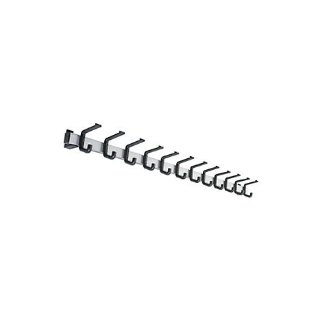 Perchero de barra de aluminio  distancia entre ganchos 100 mm 