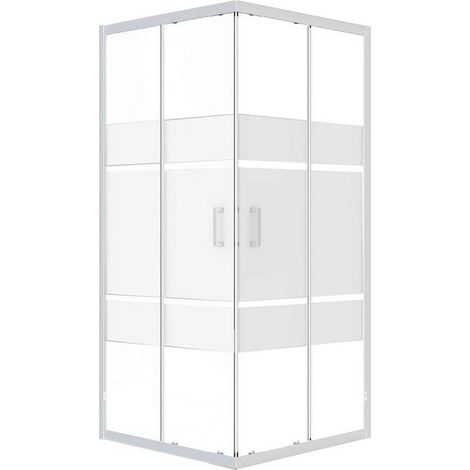 Box Doccia Quadrato Serigrafato 68-80/68-80x190h 6mm Cromato - Imperia