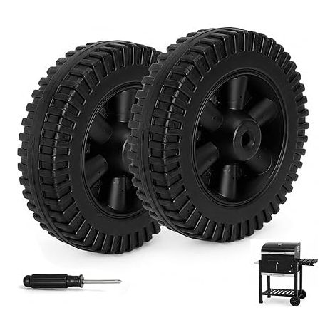 2 Spare Wheels 6 Inch, Grill Wheel, Heavy Duty Plastic Wheels (1/5)