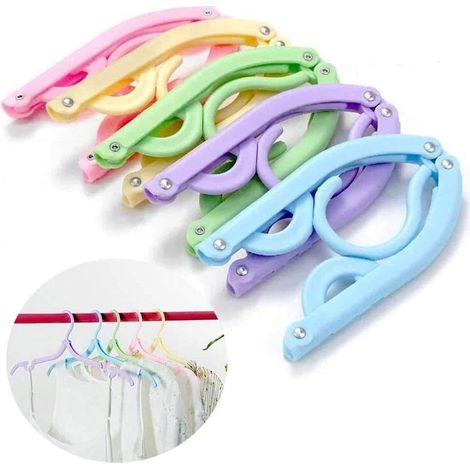 Confezione da 5 grucce appendiabiti - grucce pieghevoli - appendiabiti in plastica con scanalature antiscivolo - Per casa - viaggi - campeggio all'aperto - escursionismo (1/5)