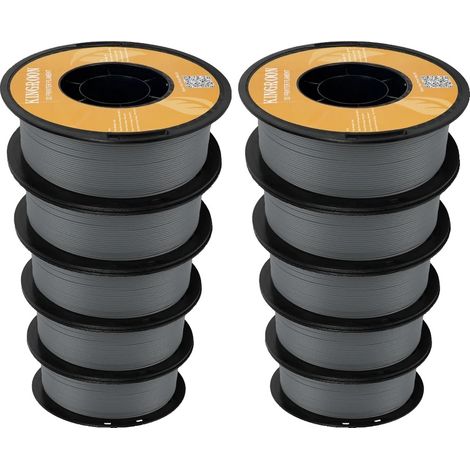 Filamento per stampanti 3D ad alta velocità, compatibile con stampanti FDM, 10 kg, grigio (1/2)