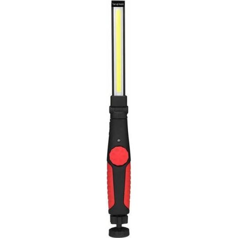 Lampe de chantier LED rechargeable, rouge, à fixation magnétique, recharge USB, éclairage d'inspection pour atelier, camping, randonnée et usage domestique. (1/5)