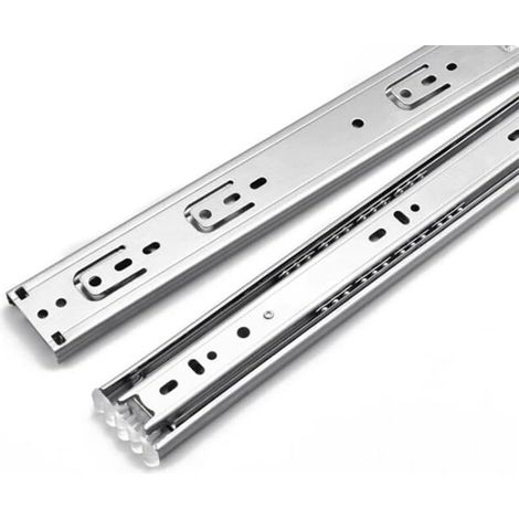 Glissières de tiroir, 1 paire rails fermeture amortie en acier kit à (1/5)