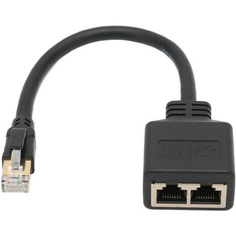 [JAMAIS UTILISÉ]Adaptateur Répartiteur RJ45, Répartiteur D'adaptateur Ethernet 1 à 2 Ports Réseau RJ45, Adaptateur Répartiteur de Câble Réseau CAT8 pour Bureau à Domicile (1/4)