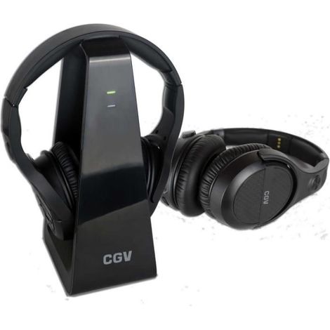 Casque TV CGV Hel Prelude 2 Duo - Noir - Pose sur l'oreille - 30 mètres de portée