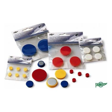 Magneti Faibo 60-40-01 rotondi 40 mm bianco confezione 2