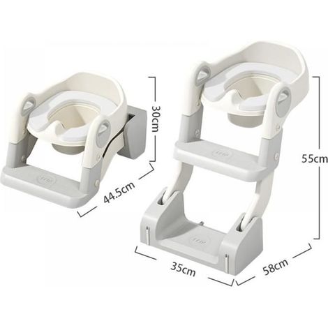 Réducteur WC Enfant 3 en 1 - Siège Pliable Antidérapant avec Marchepied - PP et TPR - Pour Toilettes Occidentales (1/5)